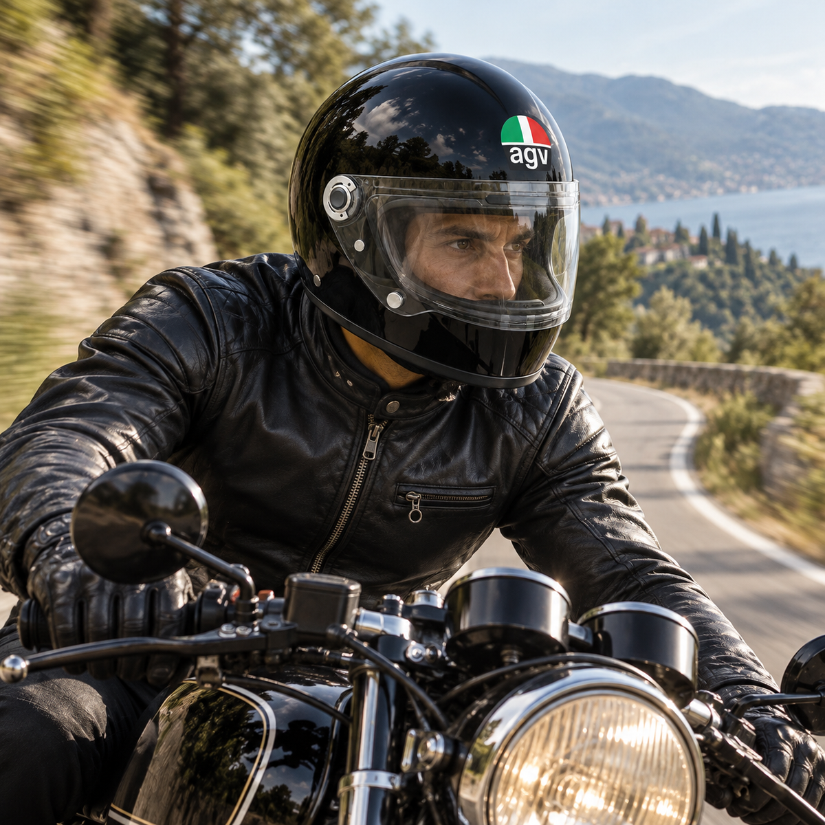 AGV Legends X3000 zárt motoros bukósisak – Fekete (XS)