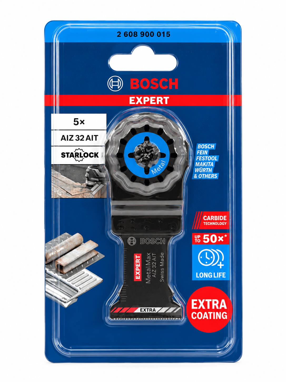 Bosch Expert AIZ 32 AIT MetalMax Carbide merülőfűrészlap – 5 db-os készlet