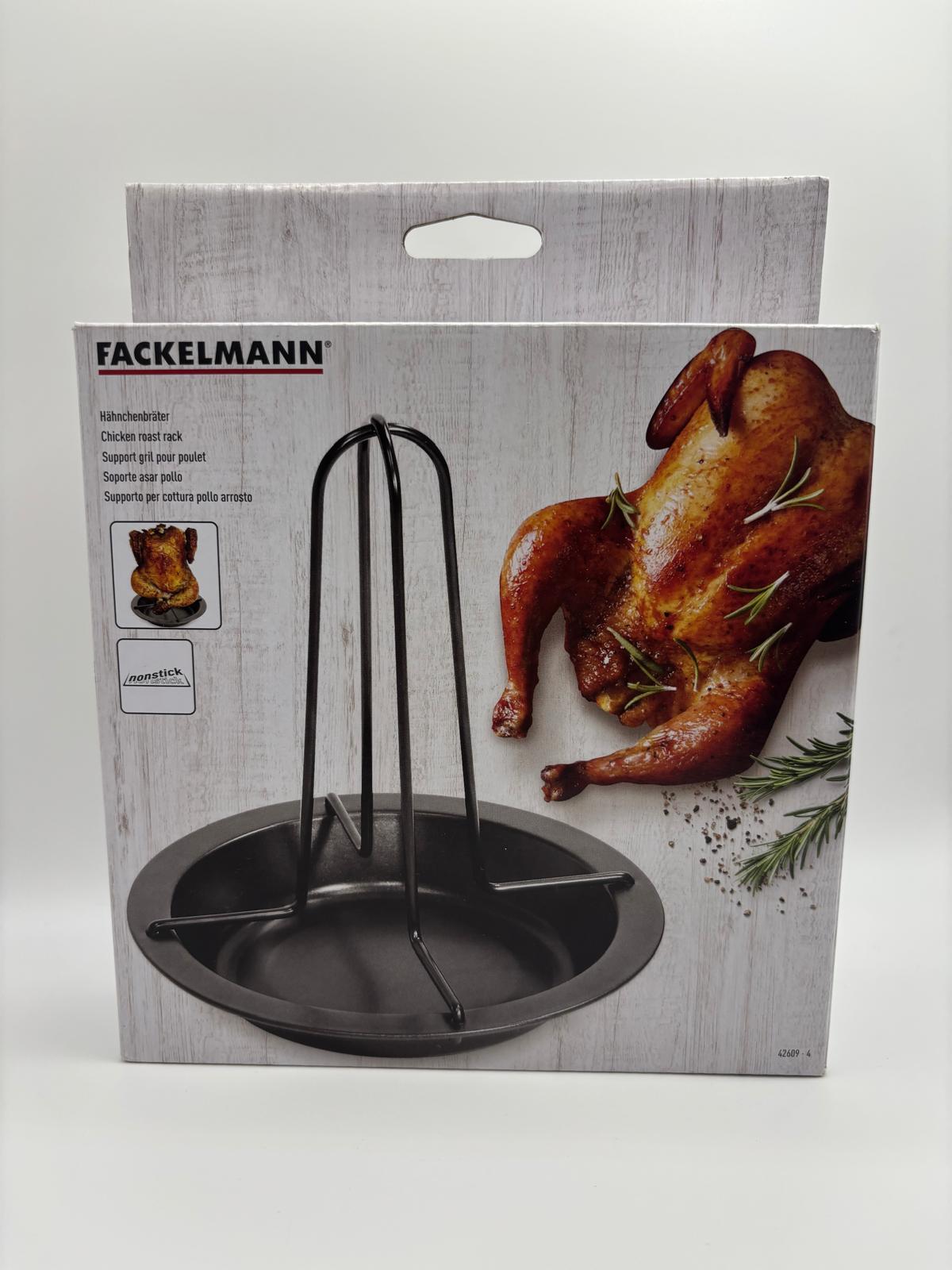 Fackelmann tapadásmentes csirkesütő állvány tálcával (17 cm / 19 cm)