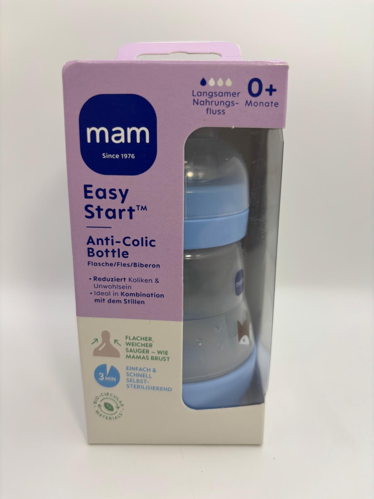 MAM Easy Start Anti-Colic cumisüveg 160 ml – Kék / Rókás minta (0+ hó)