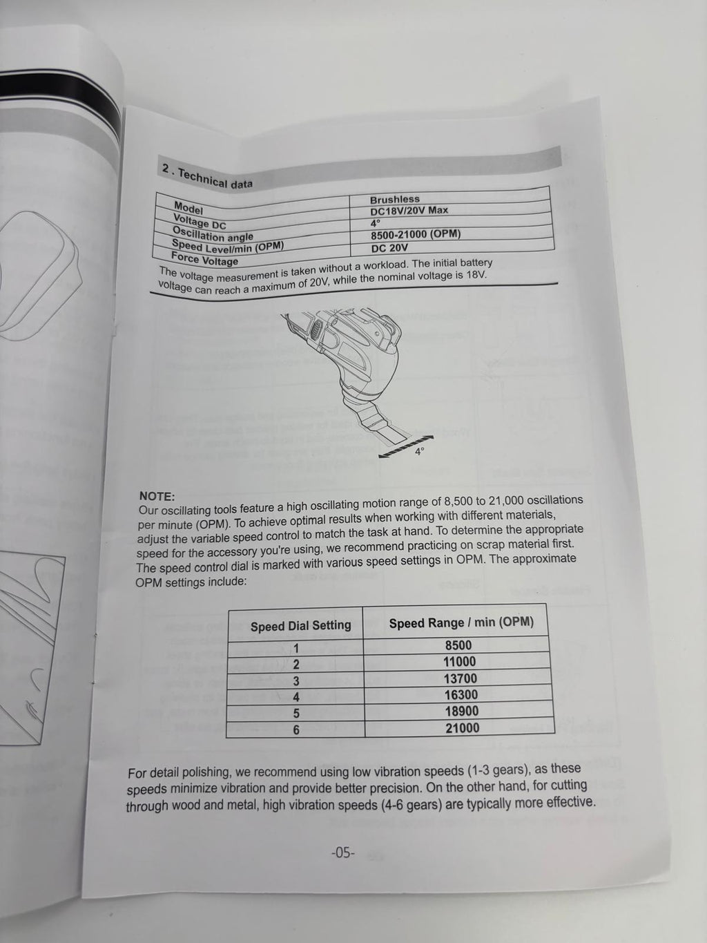 Ecarke akkumulátoros kefe nélküli multifunkciós gép (oszcillációs szerszám) tartozékokkal
