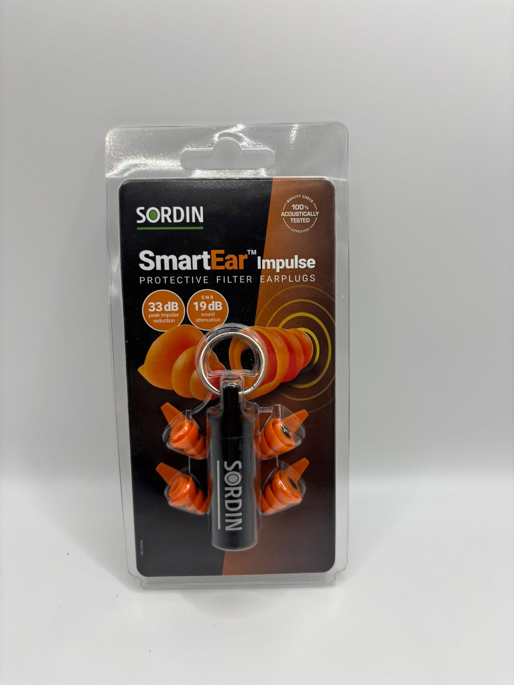 Sordin SmartEar™ Impulse szűrős füldugó készlet fém tartóval (M és L méret)