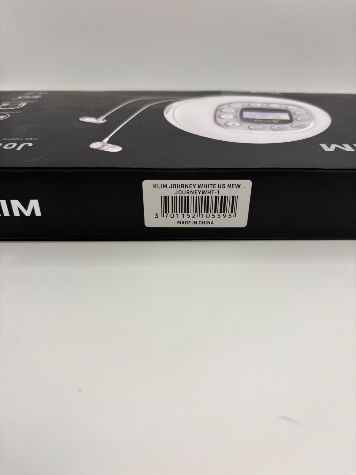 KLIM Journey hordozható CD-lejátszó – Fehér (Bluetooth, Akkumulátor, Tok, Fülhallgató)