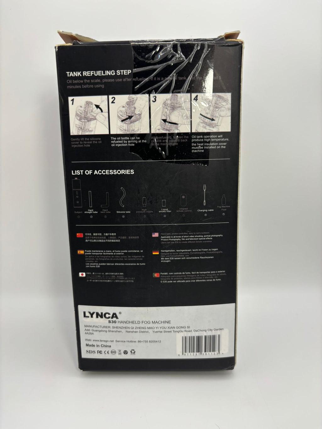 LYNCA S30 kézi füstgép (30W) hordozható táskával és tartozékokkal