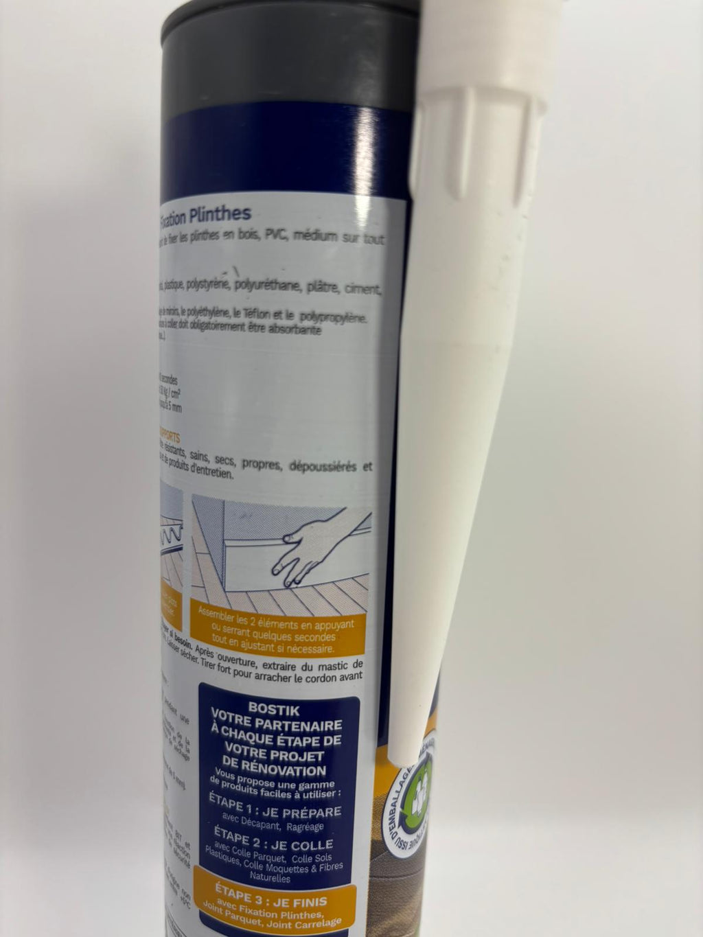 Bostik Fixation Plinthes beltéri szegélyléc ragasztó – 310 ml, fehér