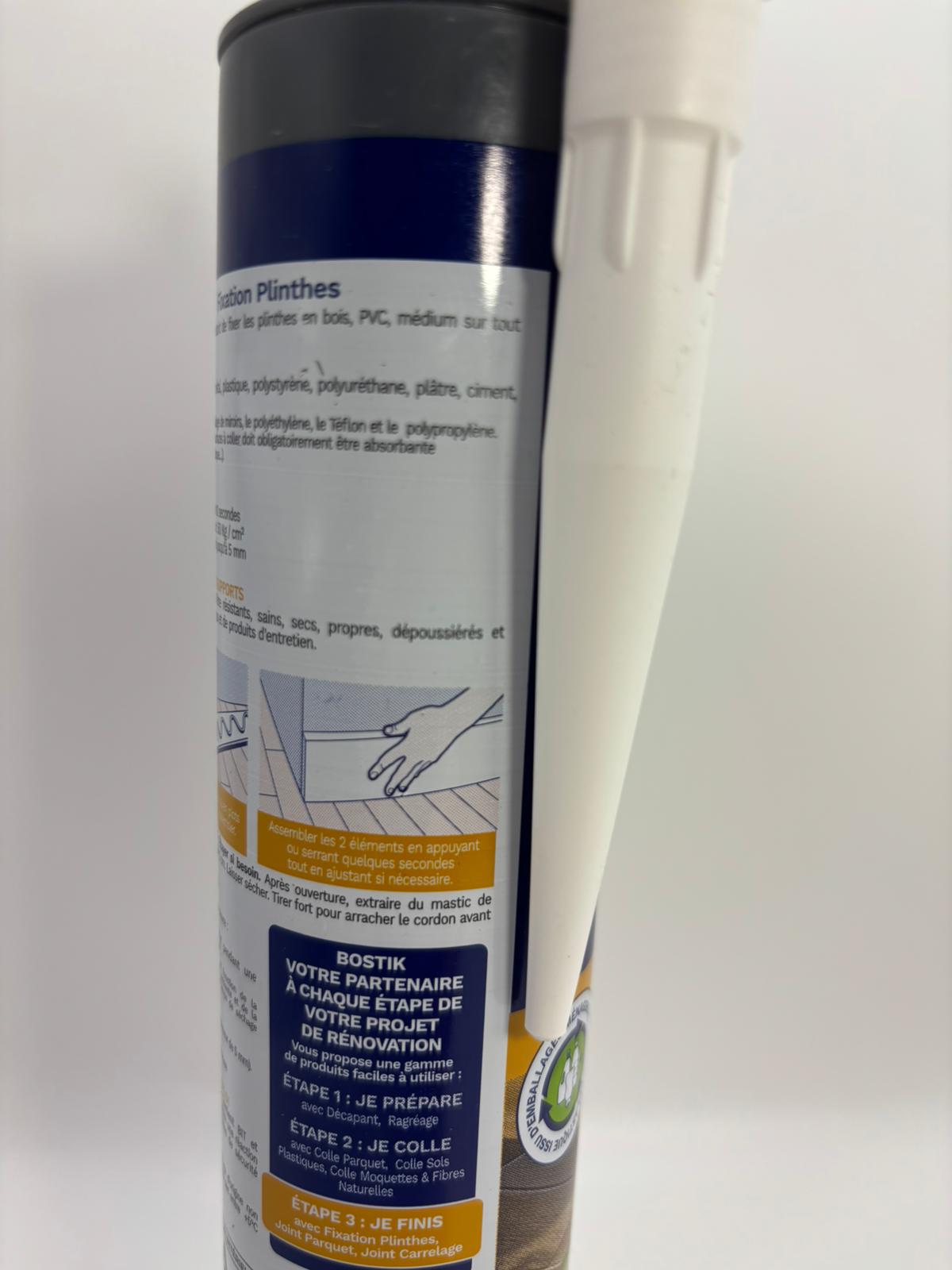 Bostik Fixation Plinthes beltéri szegélyléc ragasztó – 310 ml, fehér
