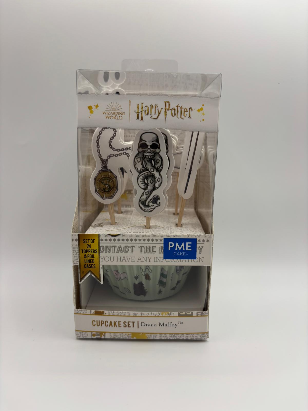 PME Harry Potter Cupcake szett – Draco Malfoy kiadás (24 db kapszli és 24 db pálcikás dísz)