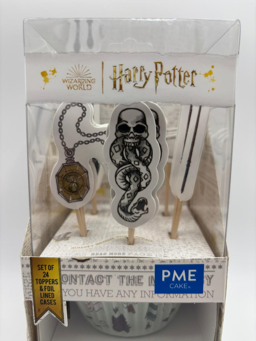 PME Harry Potter Cupcake szett – Draco Malfoy kiadás (24 db kapszli és 24 db pálcikás dísz)