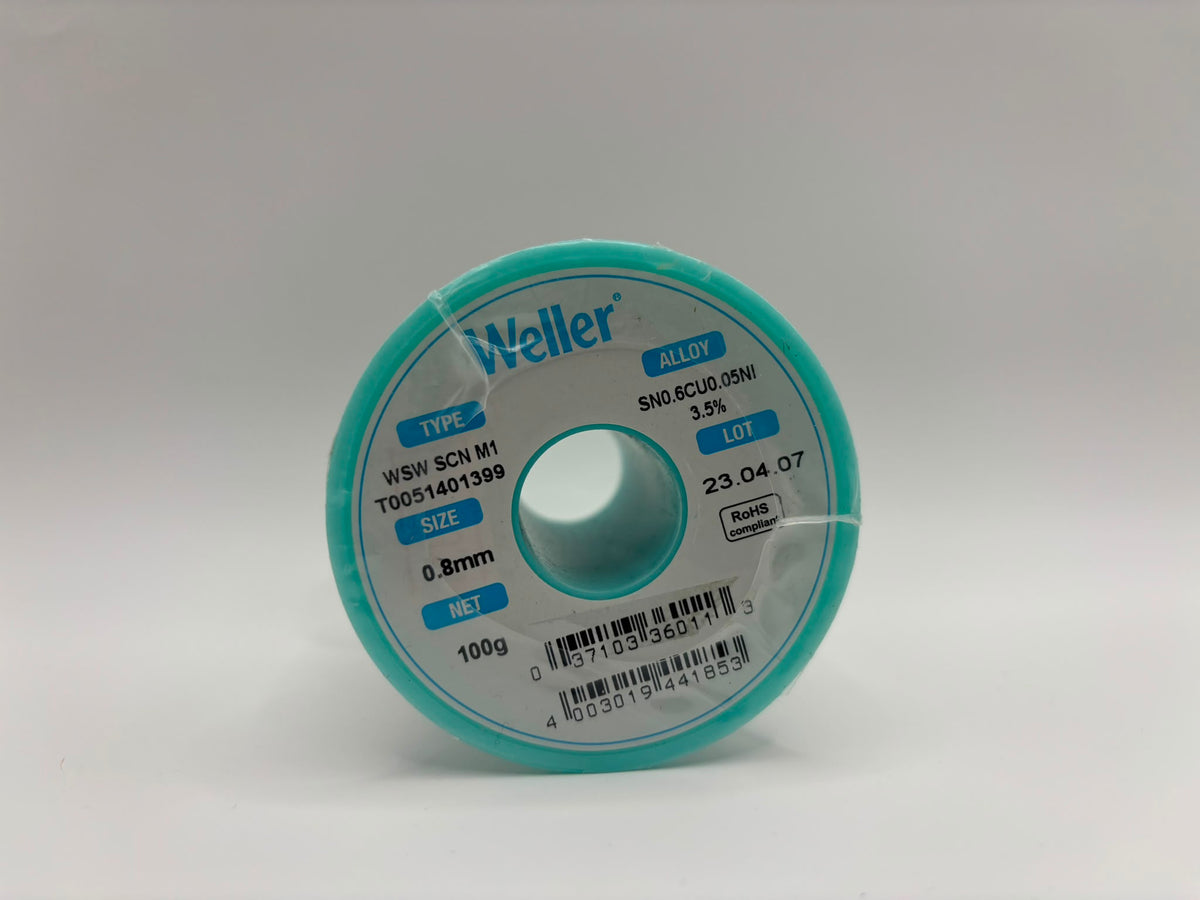 Weller WSW SCN M1 ólommentes forrasztóhuzal – 0,8 mm, 100 g (T0051401399)