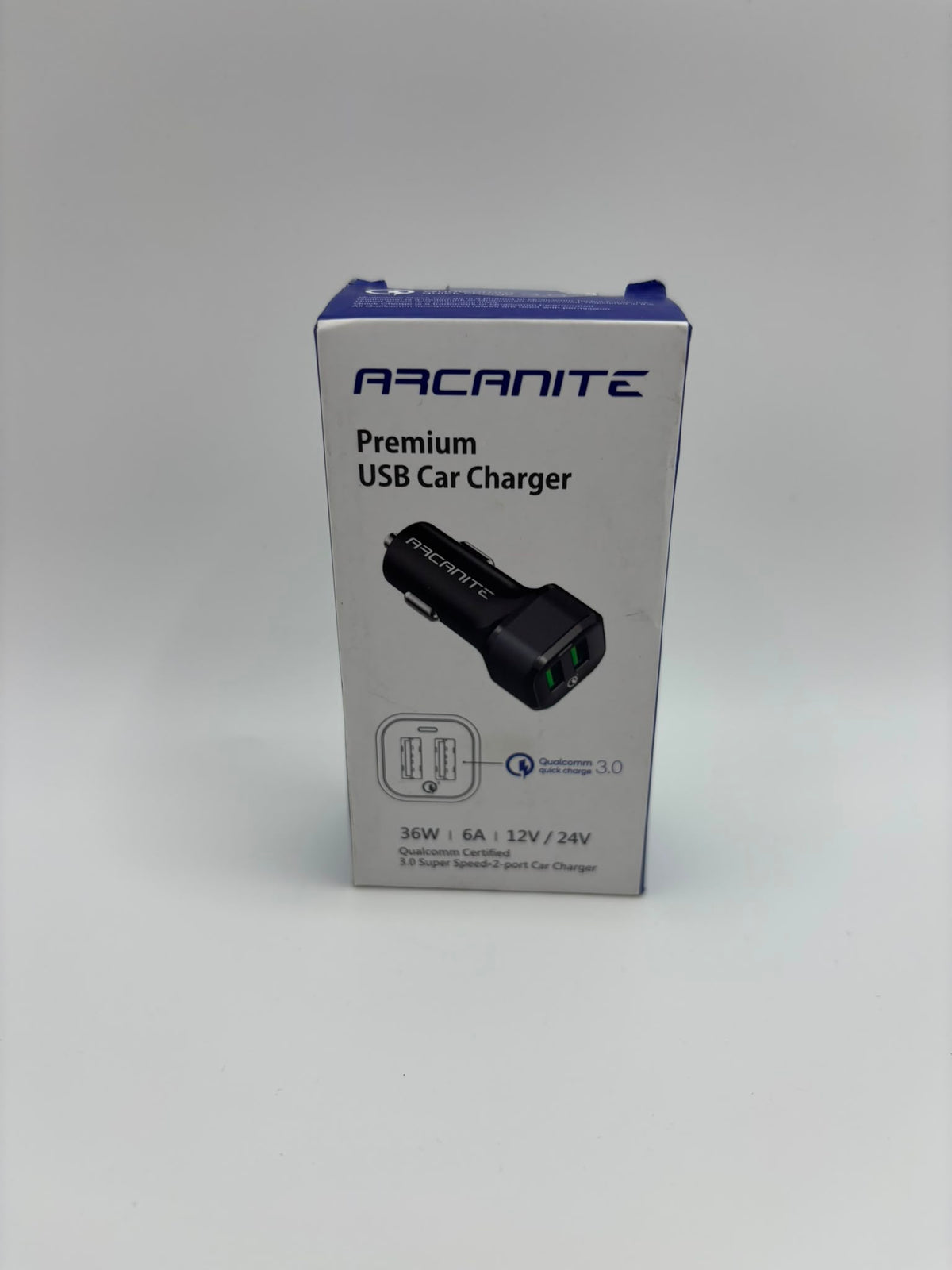 ARCANITE Kétportos Autós Gyorstöltő – 36W, Qualcomm Quick Charge 3.0 (AKCC-236)