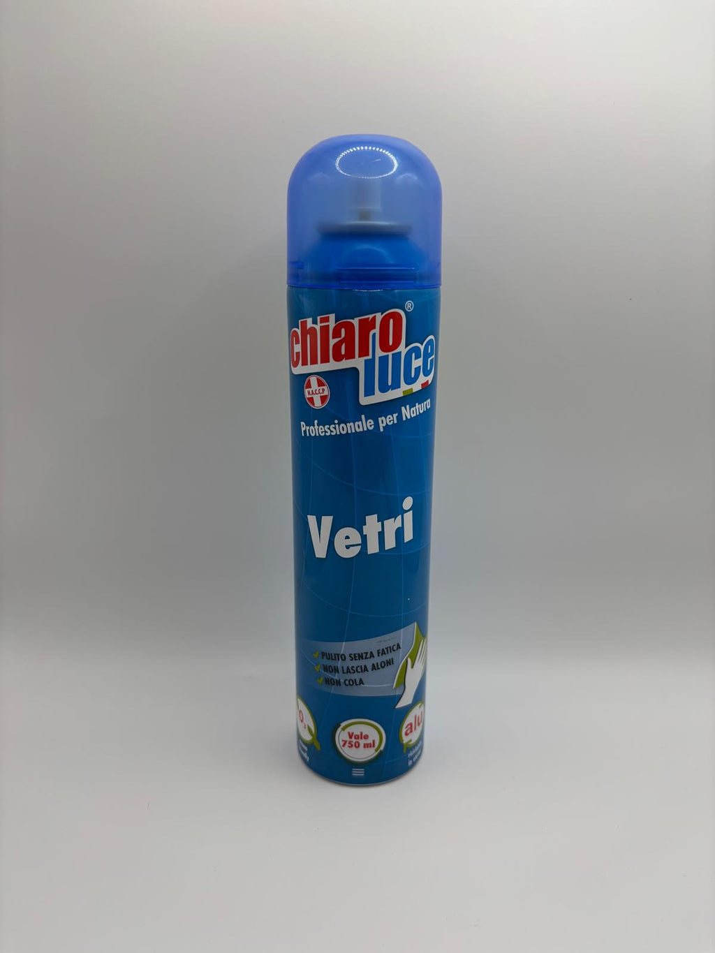 Chiaro Luce Vetri – Zsíroldó és ablaktisztító aeroszol (300 ml / 750 ml-nek megfelelő kiadósság)