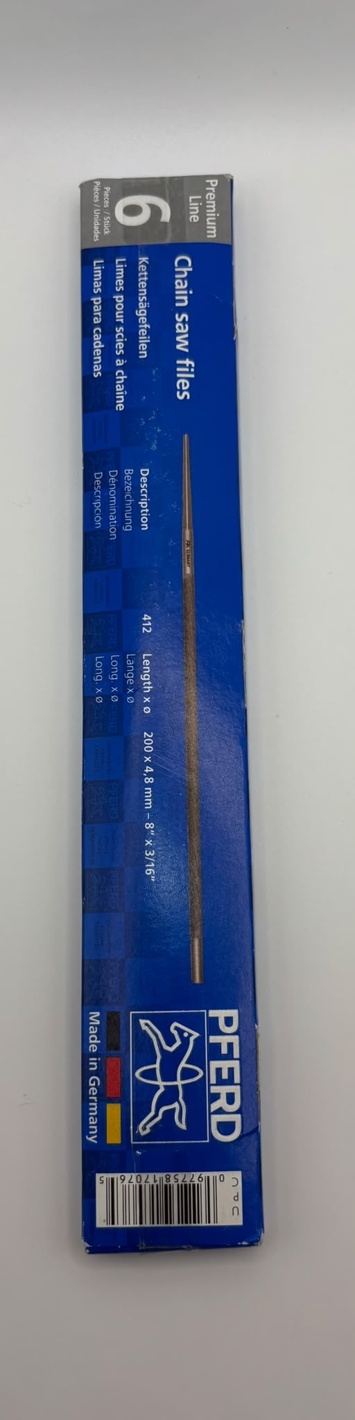 PFERD láncfűrész élező reszelő készlet – 4,8 mm x 200 mm (412-es típus), 6 db-os csomag