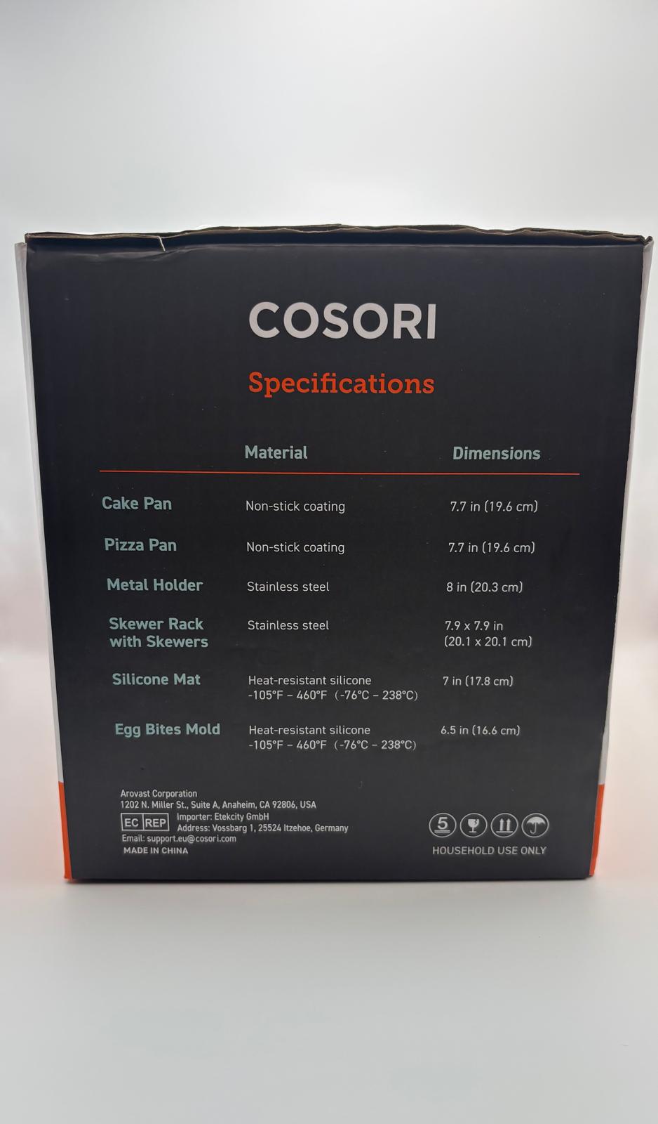 Cosori C158-6AC 6 részes forrólevegős sütő tartozék készlet (5,8 Quart / 5,5 L)