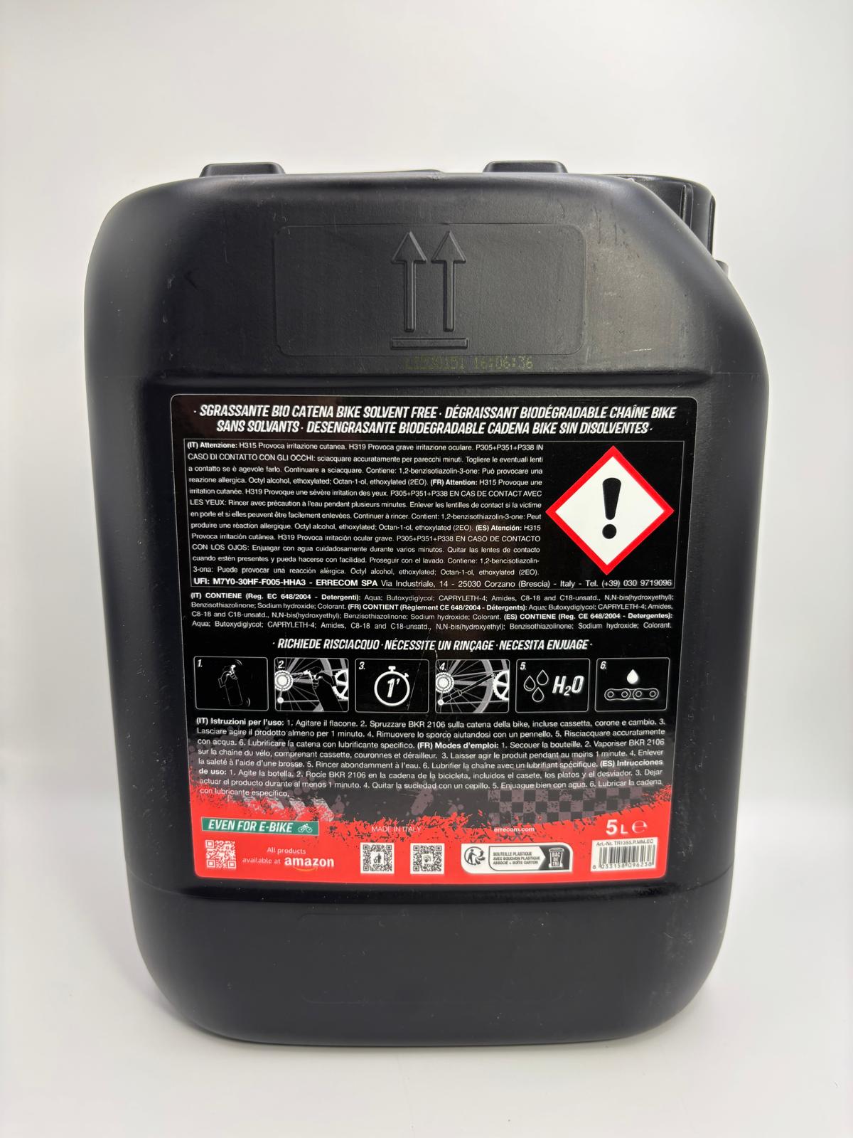 Errecom BKR 2106 biológiailag lebomló kerékpárlánc-zsírtalanító, 5 l
