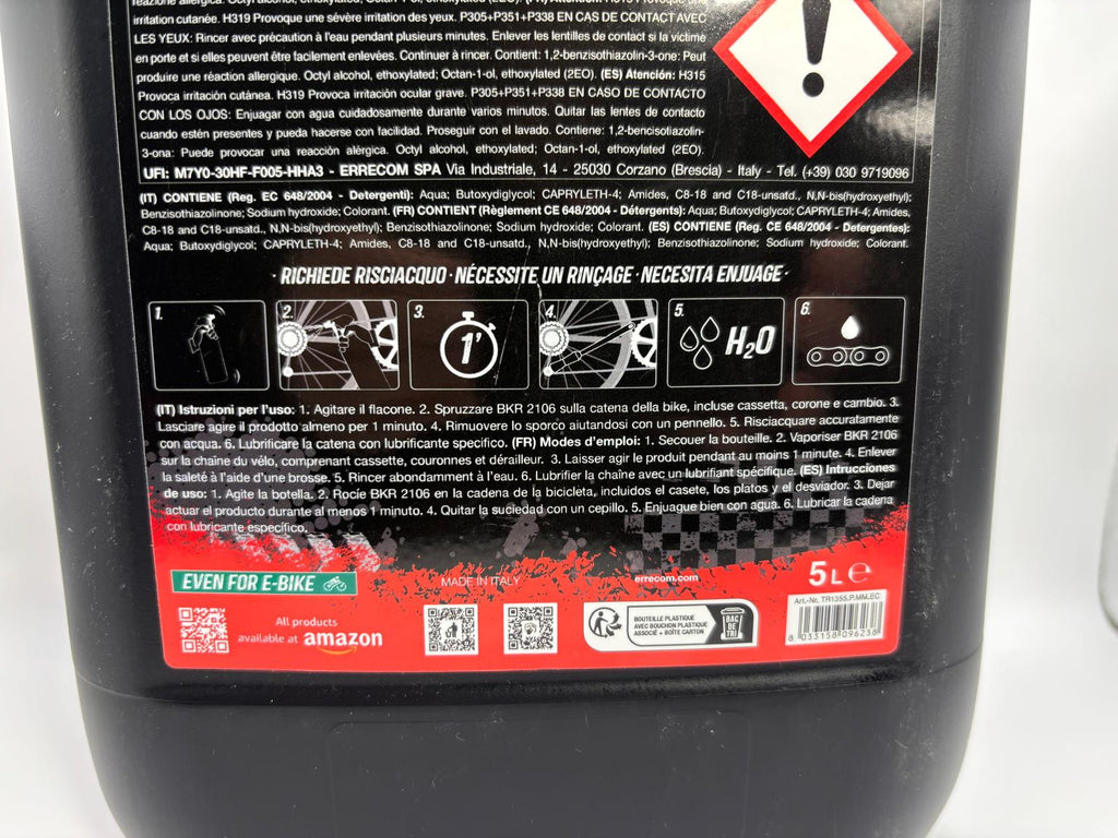 Errecom BKR 2106 biológiailag lebomló kerékpárlánc-zsírtalanító, 5 l