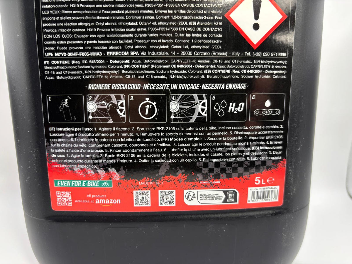 Errecom BKR 2106 biológiailag lebomló kerékpárlánc-zsírtalanító, 5 l