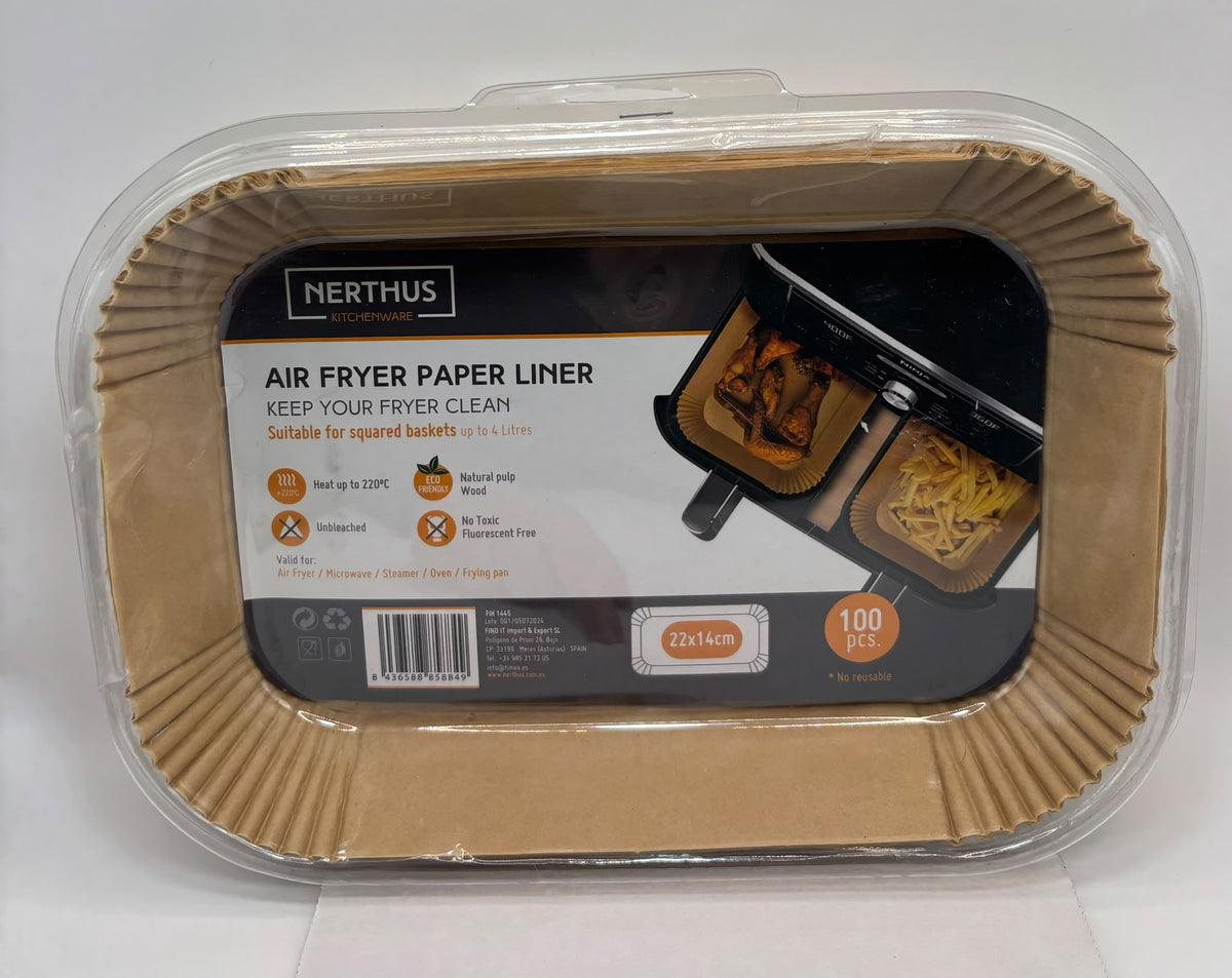 Nerthus sütőpapír betét forrólevegős sütőhöz 22 × 14 cm, 100 db (FIH 1445)