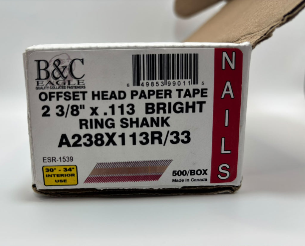 B&C Eagle A238X113R/33 papírszalagos bordás szeg 60 mm x 2,87 mm, 500 db