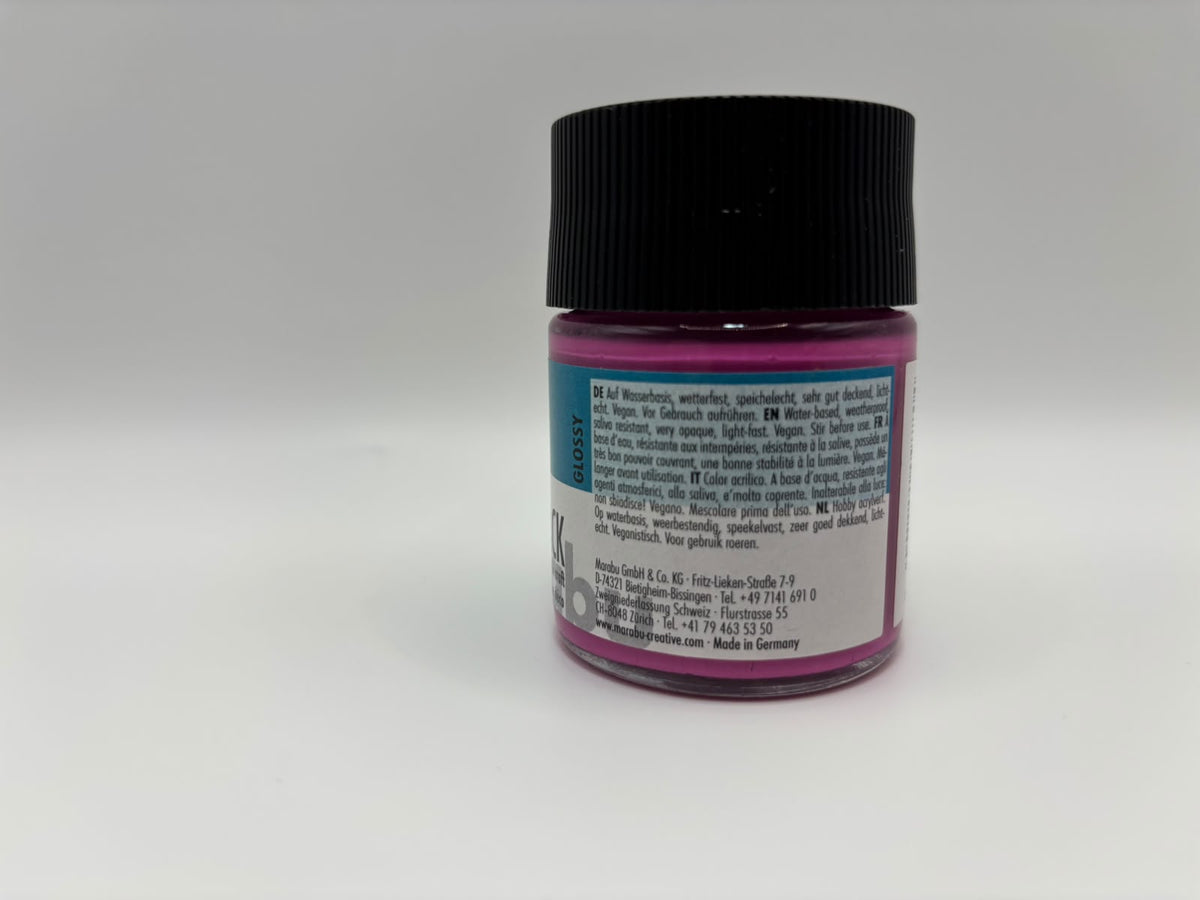 Marabu Decorlack Fényes Akril Hobbi Festék, 50 ml – 014 Magenta