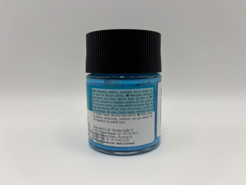 Marabu Decorlack fényes akril hobbifesték, 50 ml – 090 Hellblau / Light blue