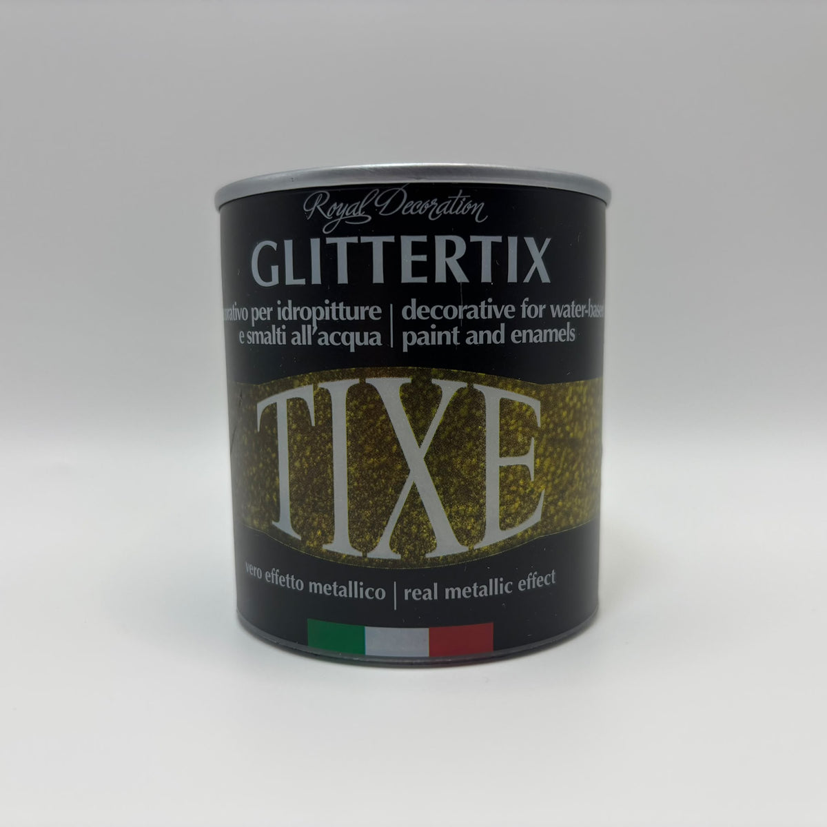 TIXE Glittertix Dekorációs Csillám Adalékanyag Vizesbázisú Festékekhez, Ezüst (Argento), 75 ml