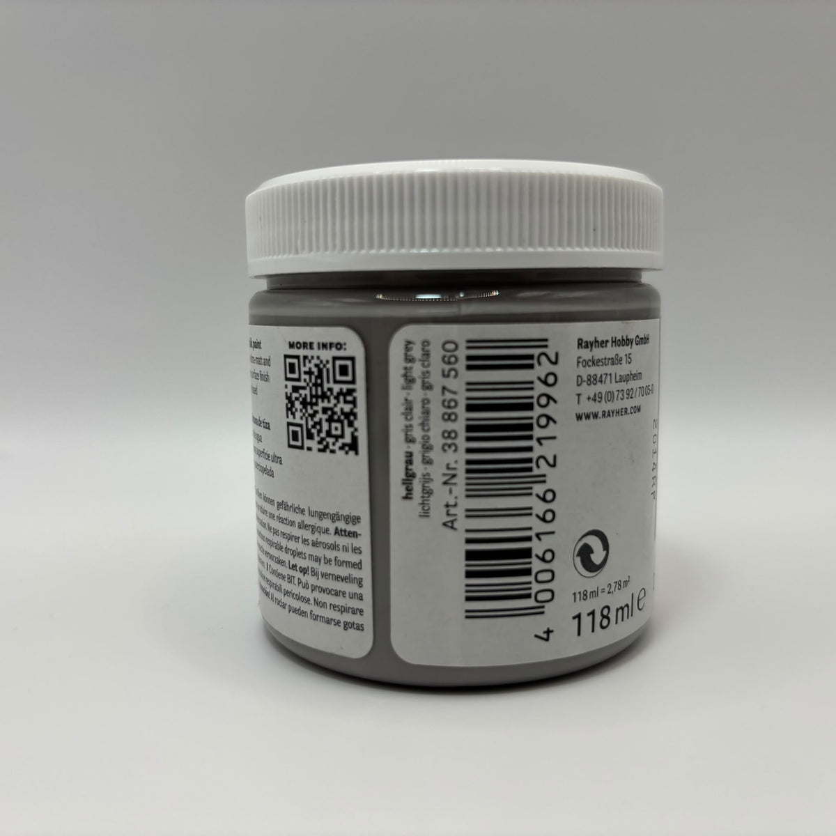 Rayher DecoArt Chalky Finish krétafesték, világosszürke, 118 ml