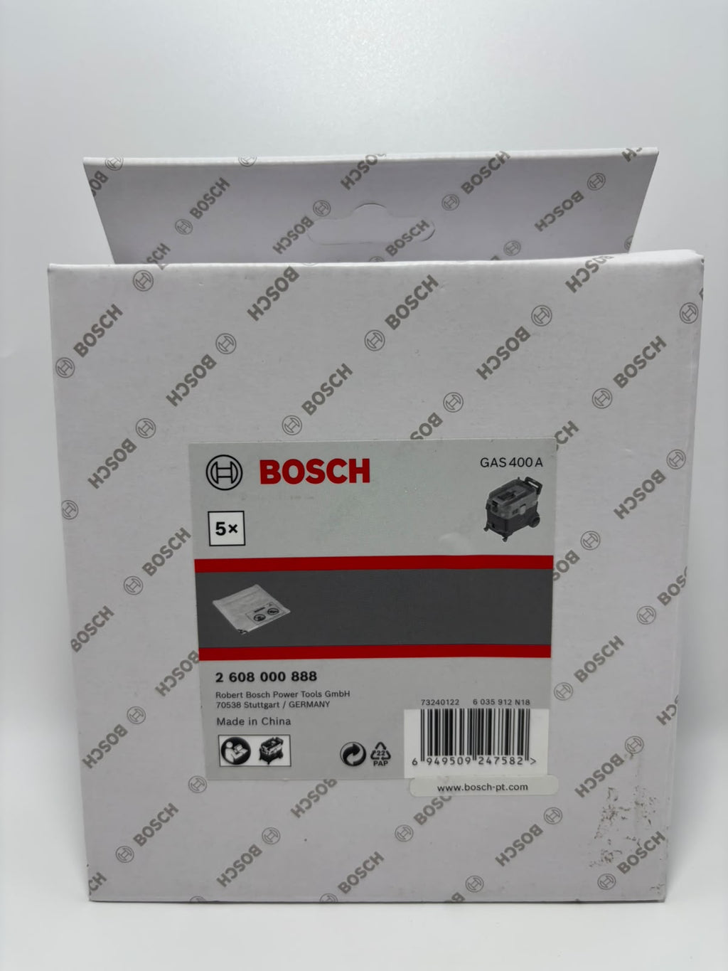 Bosch GAS 400 A eldobható porzsák készlet, 5 db (2608000888)