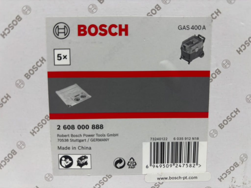 Bosch GAS 400 A eldobható porzsák készlet, 5 db (2608000888)
