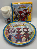 Marvel Spidey and His Amazing Friends parti szett – 8 db papírtányér, 8 db papírpohár, 20 db szalvéta