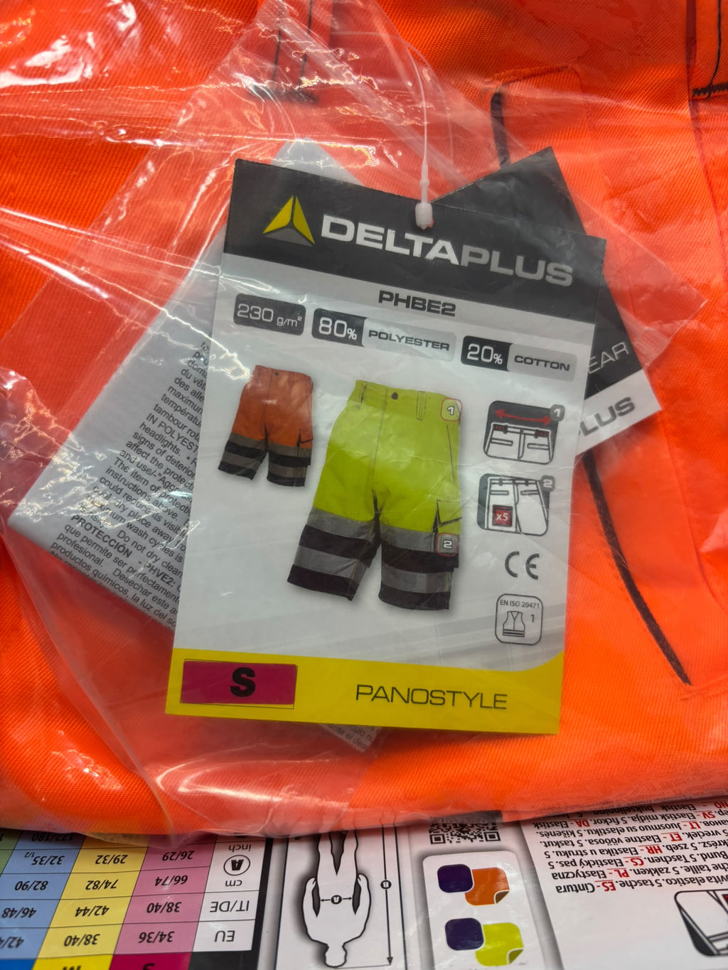 Delta Plus Panostyle PHBE2 - Narancssárga - Munkás Rövidnadrág (S méret)