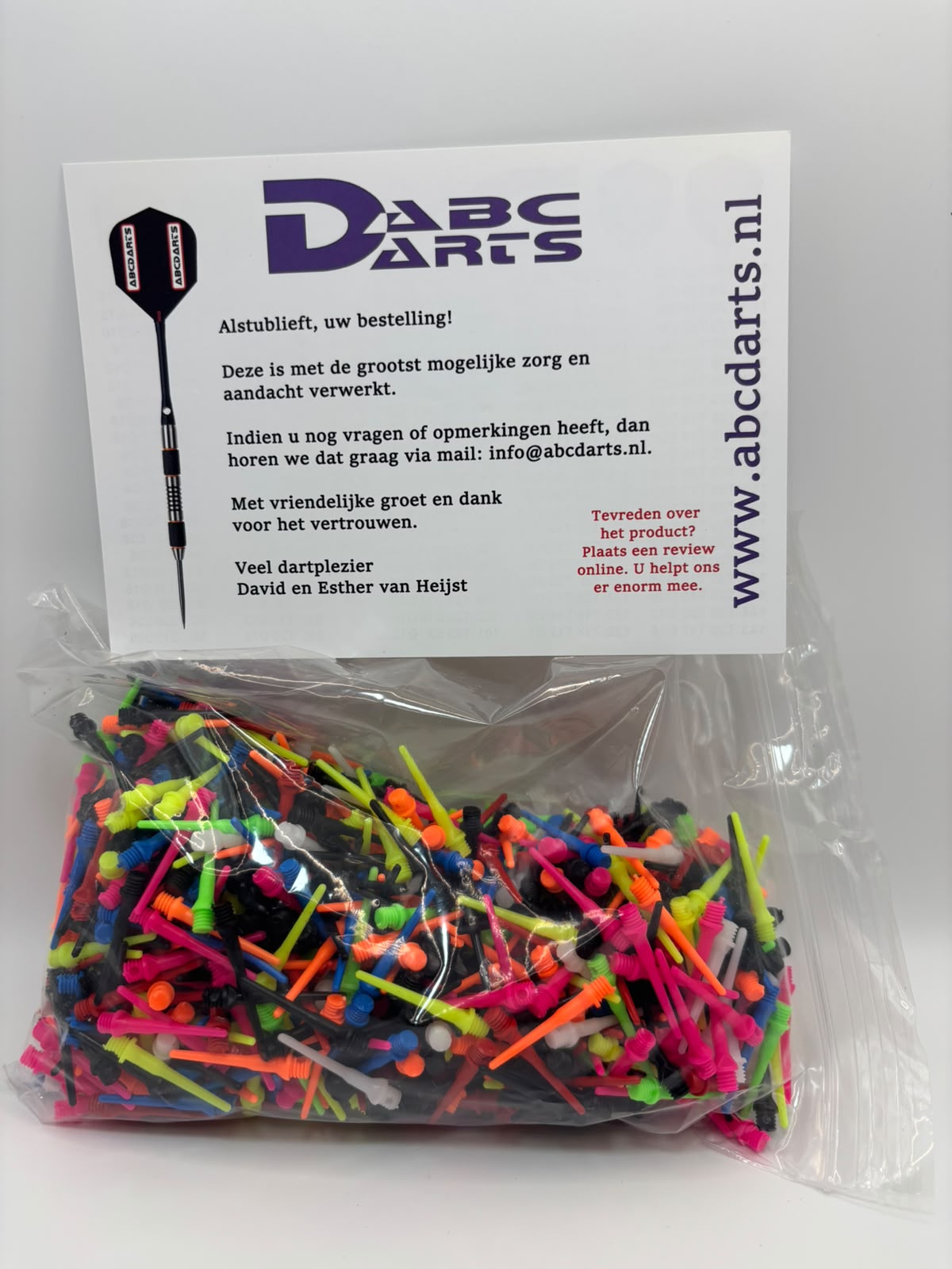 ABC Darts Softtip Műanyag Darts Hegy Készlet, 26 mm, Vegyes Színek, 1000 db