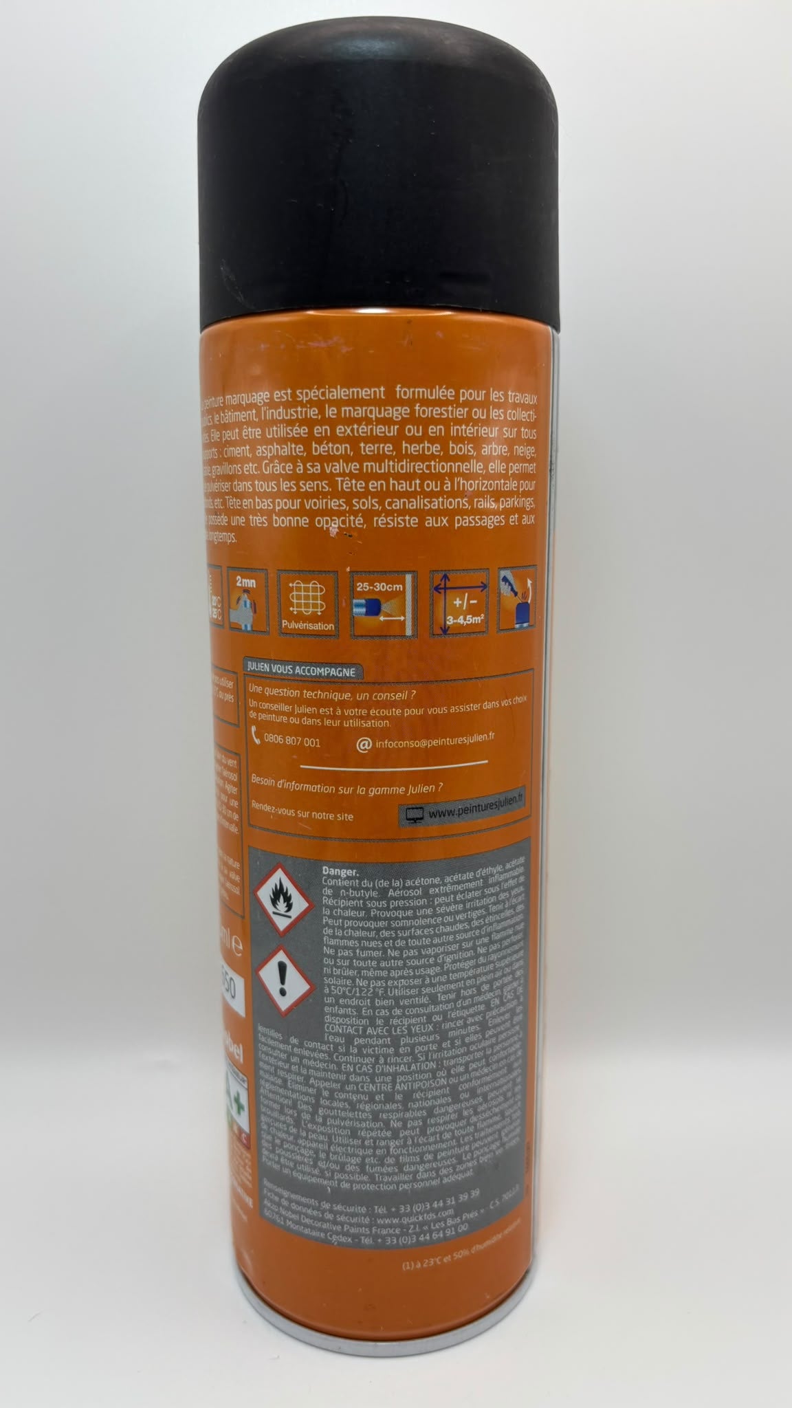 Julien Peinture Marquage jelölőfesték spray – Matt fehér, 500 ml