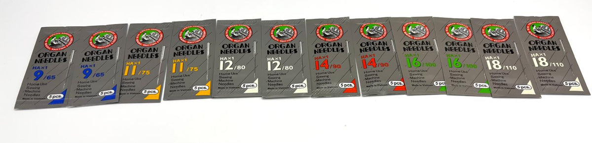 Organ HAx1 háztartási varrógéptű-készlet – 12 csomag, összesen 60 db