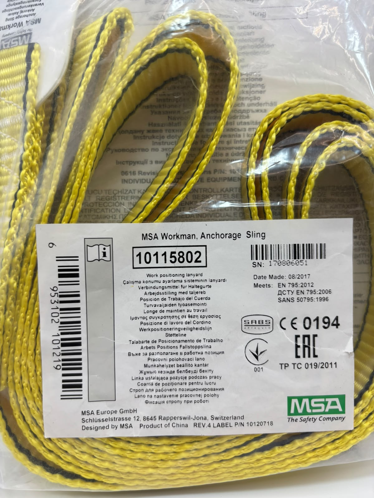 MSA Workman Anchorage Sling Rögzítőheveder (10115802)