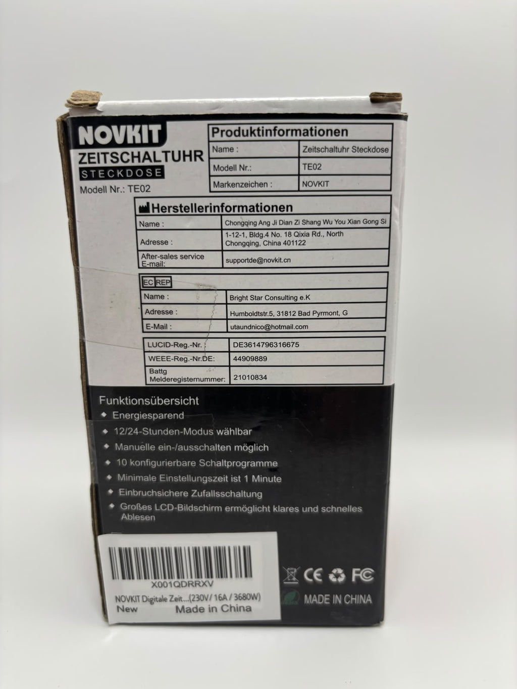NOVKIT dugaszolható időzítő program – digitális LCD időzítő (1 db)