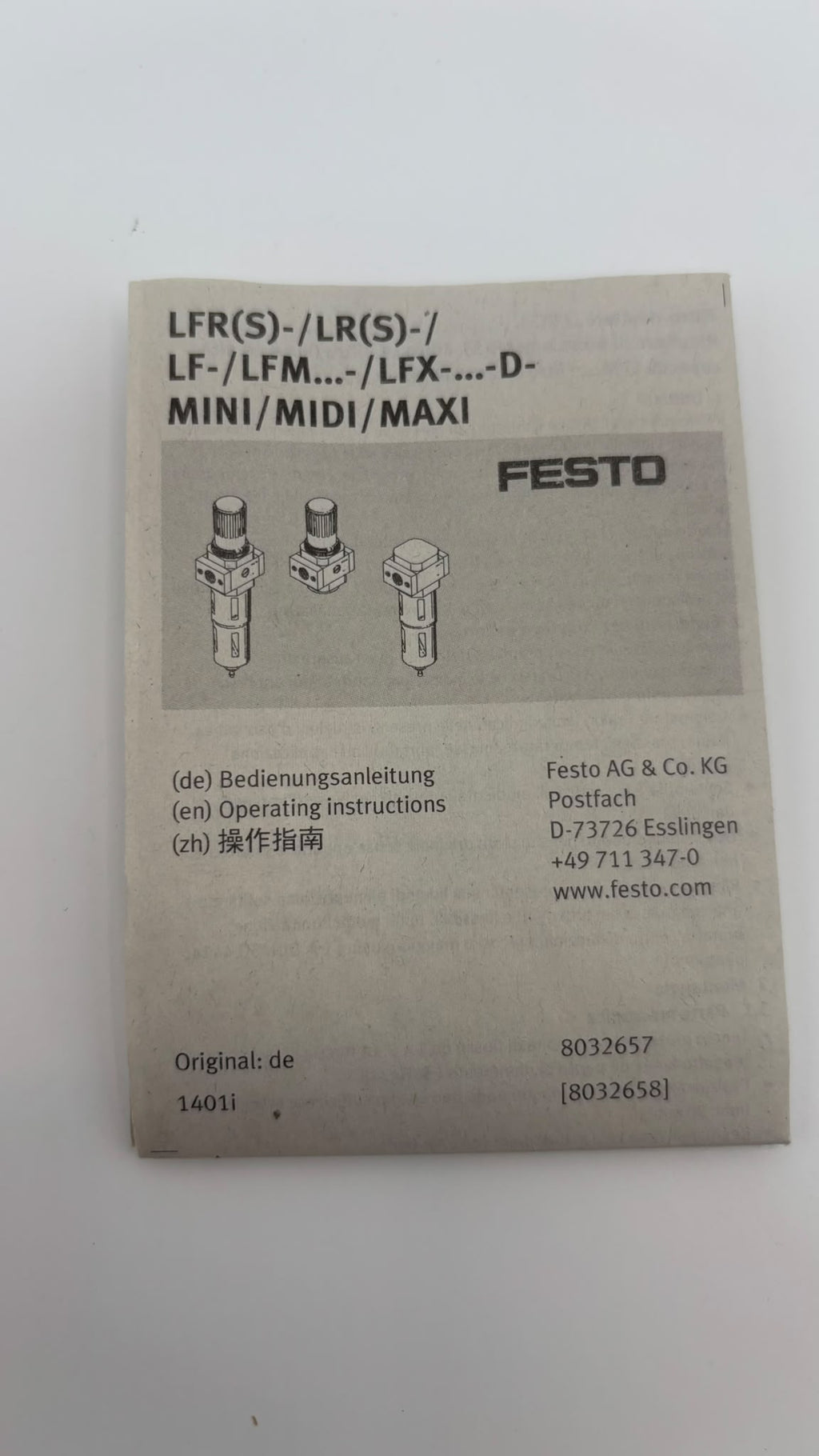 Festo LFRS-1-D-O-DI-MAXI szűrő-szabályozó egység (194829)