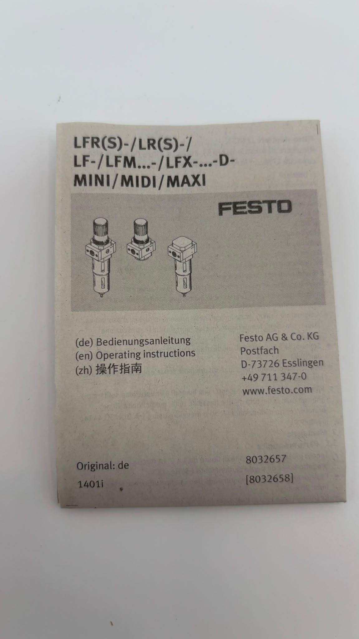 Festo LFRS-1-D-O-DI-MAXI szűrő-szabályozó egység (194829)