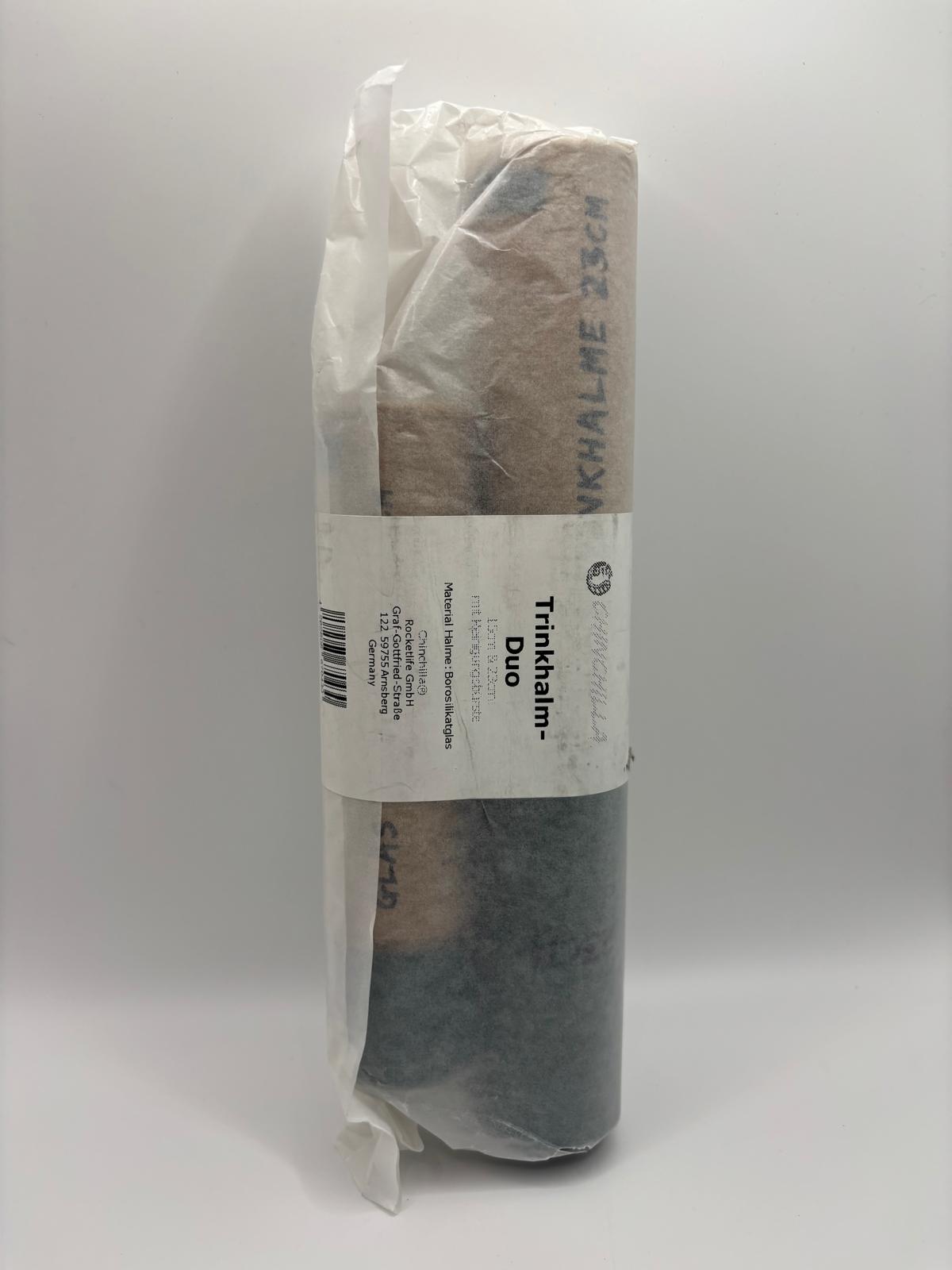 Chinchilla Trinkhalm-Duo üveg szívószálkészlet – 15 és 23 cm, 12 db + 2 tisztítókefe