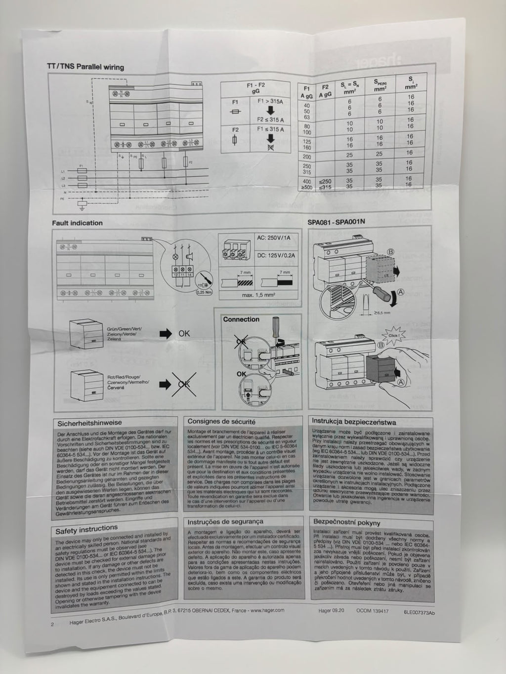 Hager SPA801 túlfeszültség-levezető termékfotó 9