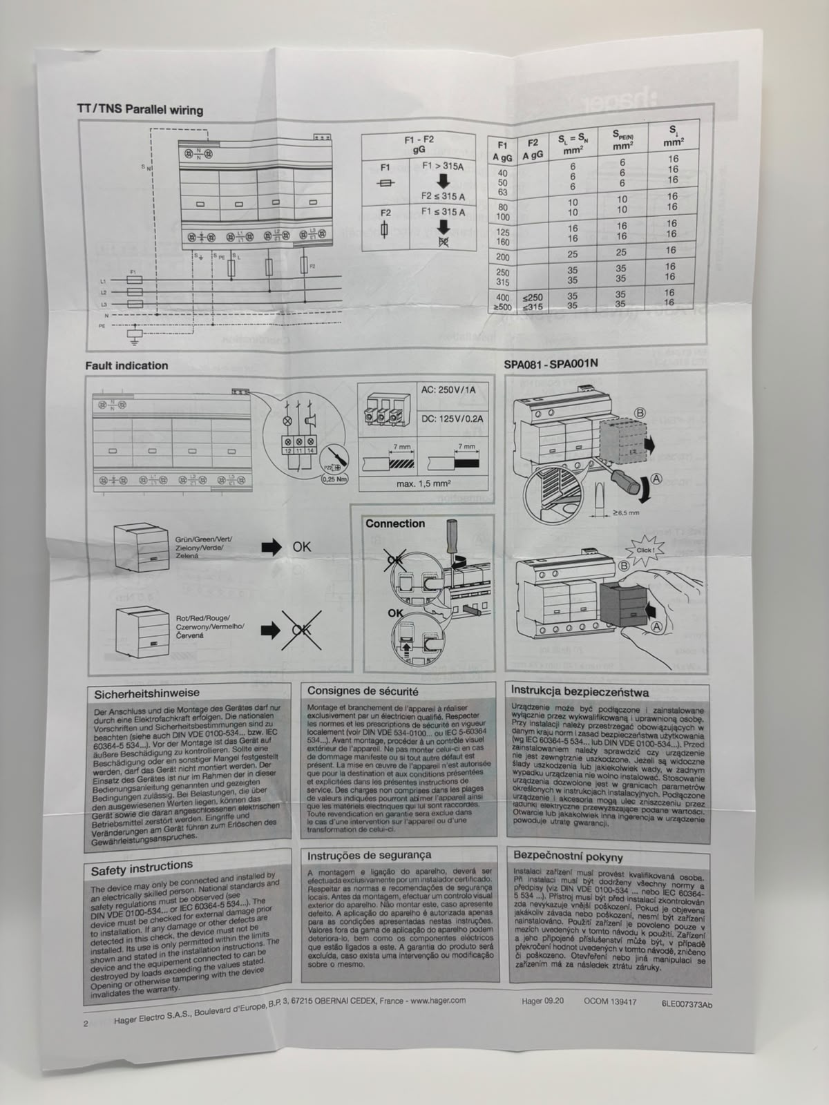 Hager SPA801 túlfeszültség-levezető termékfotó 9