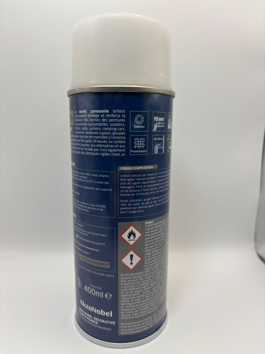 Julien karosszérialakk spray – hátoldal