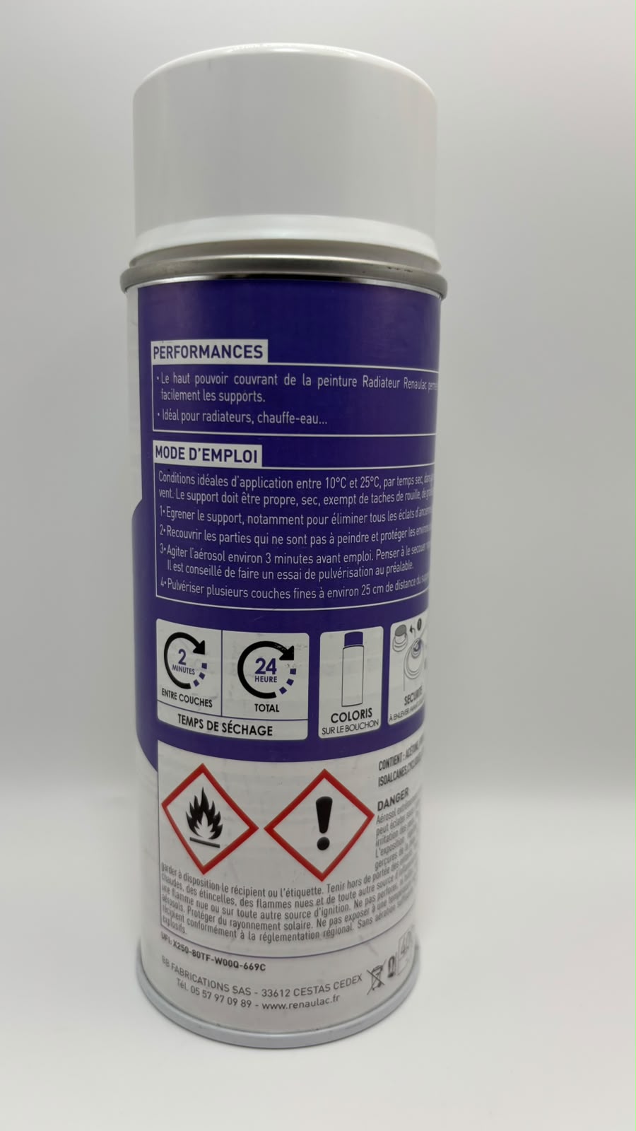 Renaulac radiátorfesték spray – hátoldal