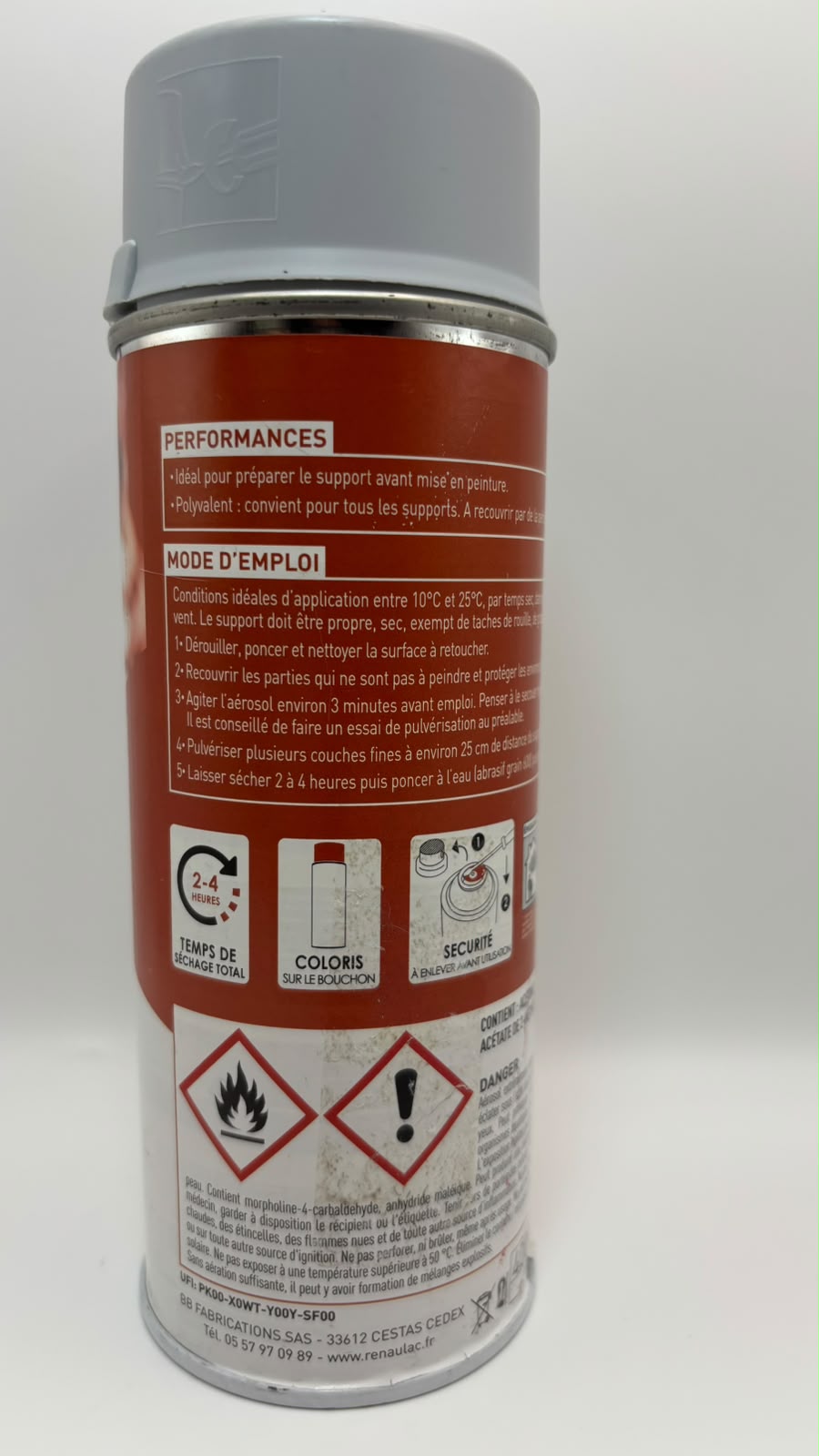 Renaulac rozsdagátló alapozó spray hátoldal